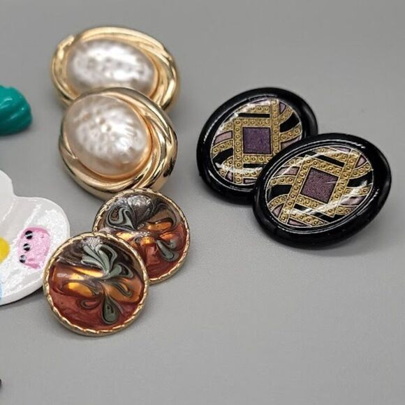 Lot Of Vintage Earrings (8) - Picture 4 of 4